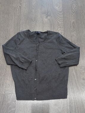 GAP Dark Charcoal Button-Up Cardigan
